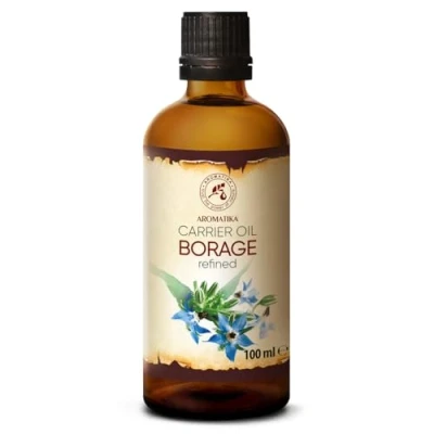 Image of Borage Seed Oil 100 ml 100% Pure &amp; Natural Borago Officinalis great benefits for Skin Hair Face Body care Glass Bottle Oils