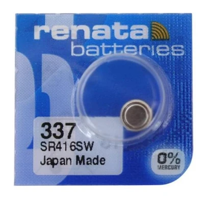 Image of Renata 337 SR416SW SB silver oxide watch battery, 1.55 V, blister pack