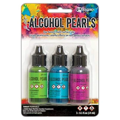 Image of Ranger Alcohol Ink Pearls Kit, B Green/Turquoise/Fuchsia, Medium