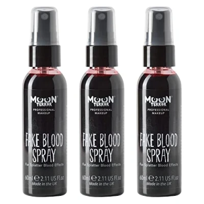 Image of Pro FX Fake Blood Spray by Moon Terror 60ml x3 SFX Make up for Halloween Vampire Zombie Theatre Special Effects