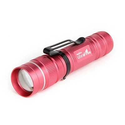 Image of ULTRAFIRE Mini LED Tactical Torch Zoomable 300 Lumens 3 Modes Bright Small Pocket Torch, Adjustable Focus Waterproof EDC Flashlight for Kids Camping Outdoor, J3 (Pink)