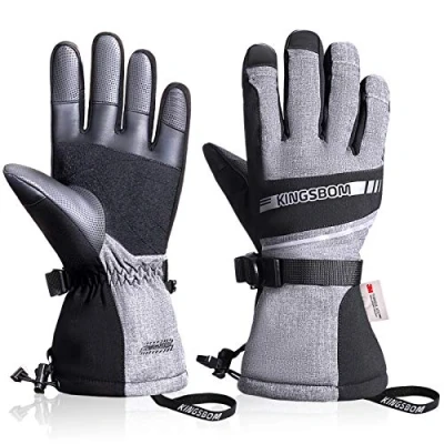 Image of KINGSBOM Waterproof Ski &amp; Snow Gloves, 3M Thinsulate Winter Warm Touch Screen Snowboard Gloves for Men Women