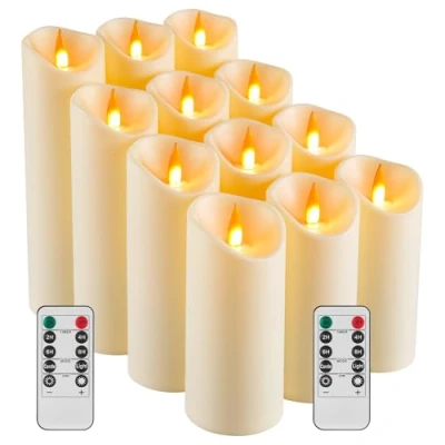 Image of Da by LED candles, battery candles that can be used outdoors. A candle lamp made of plastic like paraffin. Pack 12