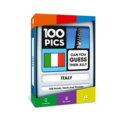 Image of 100 PICS Italy Educational Flash Cards Game Kids Travel Guide For Italian Food Facts And Phrases