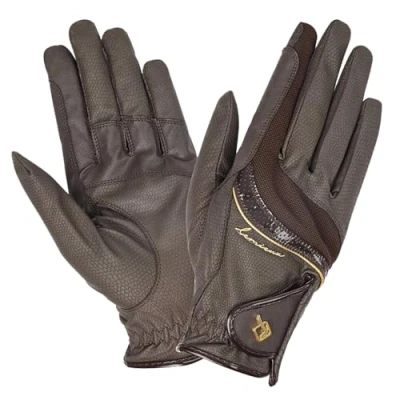 Image of LeMieux Competition Adults Horse Riding Gloves Brown Medium