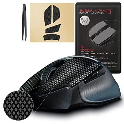 Image of Hotline Games [ Grip Upgrade 2.0 Plus Anti Slip Tape Compatible With Raer Gaming Mouse Skins, Cut to Fit, Easy Apply (for Basilisk X / V2 V3 Ultimate, Black)