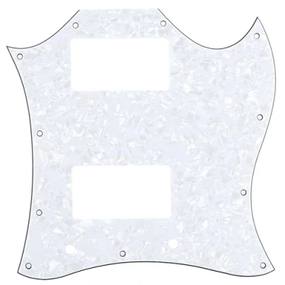 Image of Musiclily Pro 11 Hole Large Full Face Guitar Pickguard for Import SG, 4Ply White Pearl