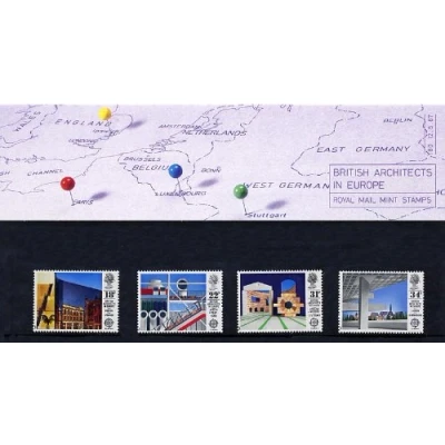 Image of 1987 British Architects in Europe (&quot;Europa&quot;) Presentation Pack PP155 (printed no. 180) Royal Mail Stamps