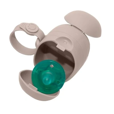 Image of Ubbi On The Go Dual Soother Pod, Keep&#039;s Baby&#039;s Binkies Clean and Accessible, Portable for Travel, Nappy Bag Accessory Must Have Newborns, Taupe