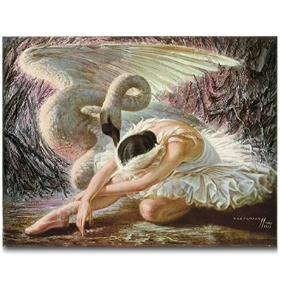 Image of 5D Diamond Painting Kit for Adults Kids Ballet Dancer Swan 30x40cm DIY Kits Full Drill Crystal Rhinestone Embroidery Pictures Cross Stitch Art Craft Gifts Home Wall Decor