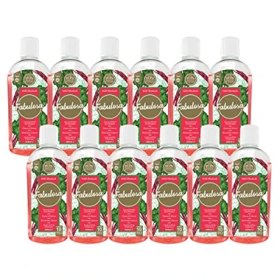 Image of Fabulosa 4 in 1 Concentrated Antibacterial Disinfectant All Purpose Cleaner, 220ml, 12 Pack, Wild Rhubarb