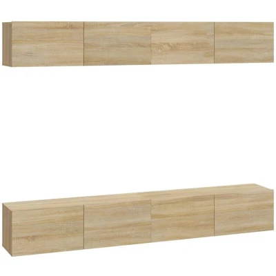 Image of vidaXL Wall TV Cabinets 4 pcs Sonoma Oak 100x30x30 cm