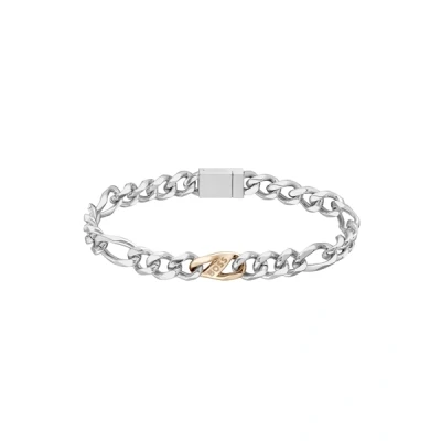 Image of BOSS RIAN Bracelet silvercoloured/rose goldcoloured, Men&#039;s, Size: One Size, Silver coloured/rose gold coloured