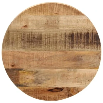 Image of vidaXL Solid Rough Mango Wood Table Top Rustic Round 60 cm Diameter for Dining, Living Room Decor and Commercial Spaces