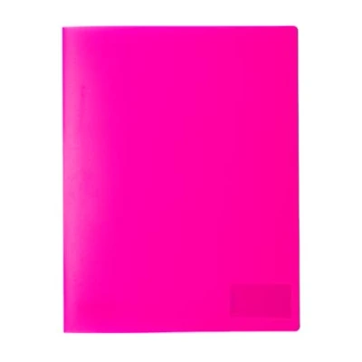 Image of HERMA 19638 A4 File Folder, Translucent Neon Pink, Set of 3, Sturdy Plastic, Transparent Plastic Folder with Name Tag and Slip Pocket, Stapler for Children, Boys, Girls