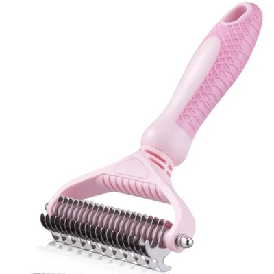 Image of morpilot Dog Brush Cat Grooming Comb, 23+12 Double Sided Undercoat Rake Dematting Deshedding Tool for Long Hair Pets Slicker Shedding Brushes Efficiently Reduces Loss by up to 90%