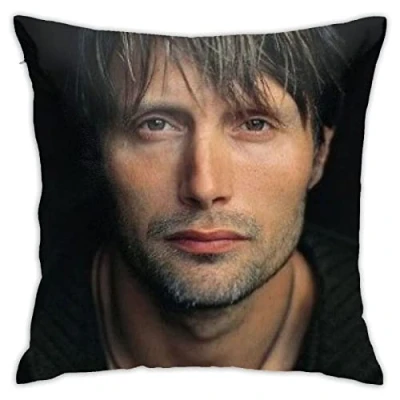 Image of Mads Mikkelsen Pillow Covers Cases Indoor Outdoor 45cmx45cm