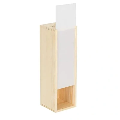 Image of Red Hamper WB081 Single Bottle Wooden Box With Clear Acrylic Sliding Lid