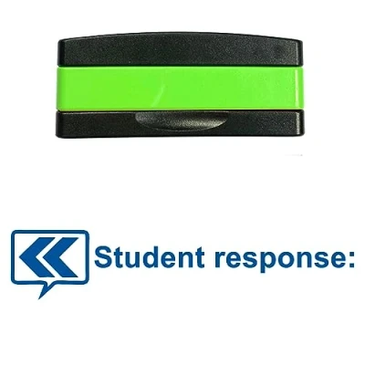 Image of Student Response: Self Inking, Stakable Teacher Stamps, Pre Inked for Feedback Marking. Blue Ink