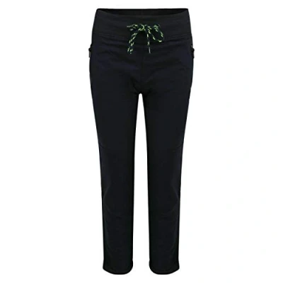 Image of Paradise Boys Casual Pull UP Trousers EX UK Store Elastic Waistband Zip Pockets 9 14Y New Navy