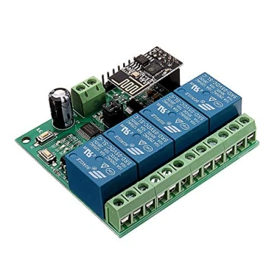 Image of DollaTek 5V ESP8266 Four Channel Wifi Relay IOT Smart Home Cellphone APP Remote Control