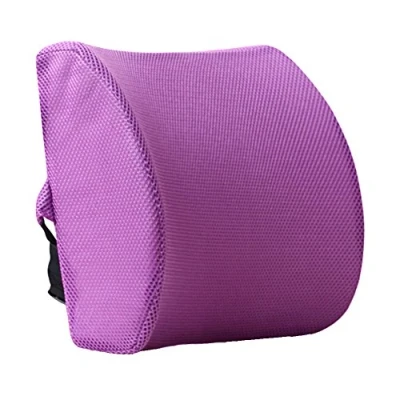 Image of HomDSim Memory Foam Lumbar Cushion Lower Back Support Pillow Posture Correcting Car Seat Home Office Chair (Purple)