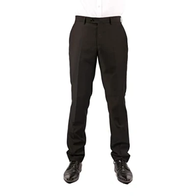 Image of TruClothing Mens Black Trousers Smart Casual Formal Work Office Wedding Prom Regular 32