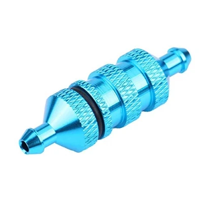 Image of RC Car Oil Fuel Filter, HSP Alloy Aluminum Nitro Filter for 1/8 1/10 Scale Model Car(Blue)