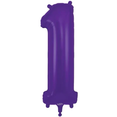 Image of 34&quot; Purple Number 1 Foil Balloon