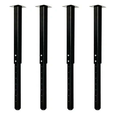 Image of QLLY Adjustable Square Table Leg, 24 40 inch, 60 100cm, Home Office Custom DIY Legs, Furniture Leg Set (4, Black)