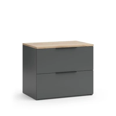Image of Vicco Sideboard Wido, Anthracite/Sonoma, 60 x 50 cm with 2 drawers