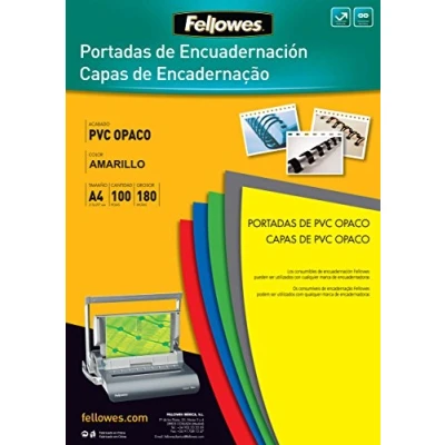 Image of Fellowes 5100701 Opaque PVC Binding Covers A4 Yellow