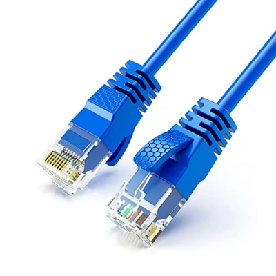 Image of Reulin Ultra Thin, Ethernet Cable, 1M Blue, High Speed Internet Lan Wire Cat6 Cable 1GHz Gigabit RJ45 Network Lead Patch Cord For Smart TV, Computer, Laptop, Android TV Box, Gaming PC