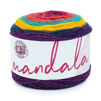 Image of Lion Brand Yarn Mandala Yarn, Multicolor for Crocheting and Knitting, Craft 1 Pack, Wizard