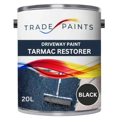 Image of Driveway Restorer Paint For Tarmac, Asphalt, Stone, Brick &amp; Block High Performance Tarmac Driveways (Black, 20 Litre)