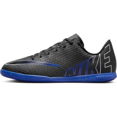 Image of NIKE Unisex Kids Vapor 15 Club Soccer Shoe, Black Chrome Hyper Royal, 5 UK