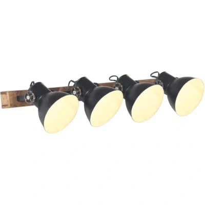 Image of vidaXL Industrial Wall Lamp Black 90x25 cm E27