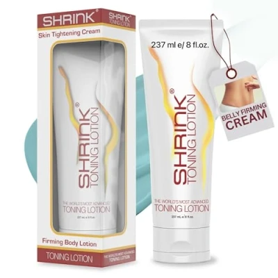 Image of Shrink Toning Lotion Heat Activated Cellulite Cream and Firming Body for Loose Skin Stomach, Tummy, with Vitamin E Caffeine