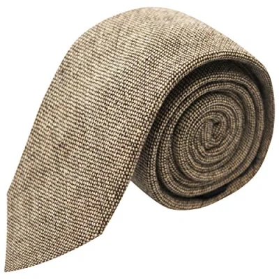 Image of King &amp; Priory Highland Weave Latte Brown Tie, Necktie
