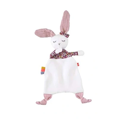 Image of kikadu Cuddly Blanket Rabbit Girl Baby Toy Made from 100% GOTS Certified Organic Cotton