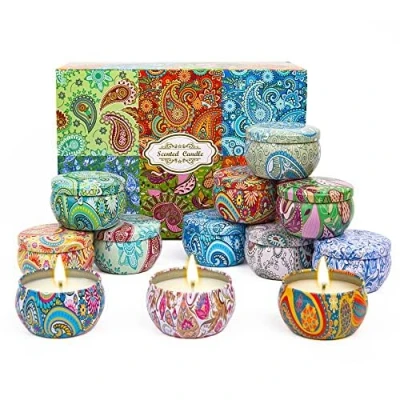 Image of Dsclavacy Scented Candles Gifts for Women, 12Pcs 2.5OZ Natural Soy Wax Long Lasting Portable Travel Tin Aromatherapy Candles, Birthday her, Christmas Gifts, Mothers Day