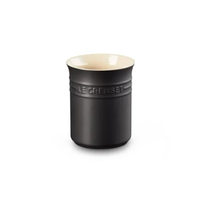 Image of Le Creuset Satin Black Stoneware Small Utensil Pot