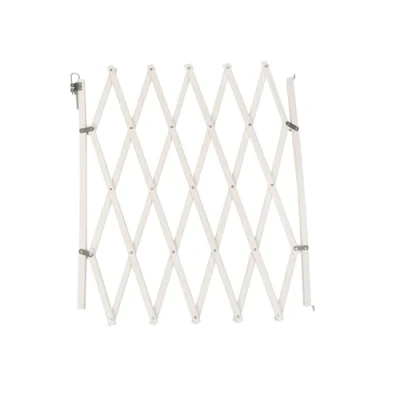 Image of Bettacare Expandable Pet Barrier, 60cm 108cm, White, Wooden, Retractable Dog Safety Gate, Barrier for Puppy and