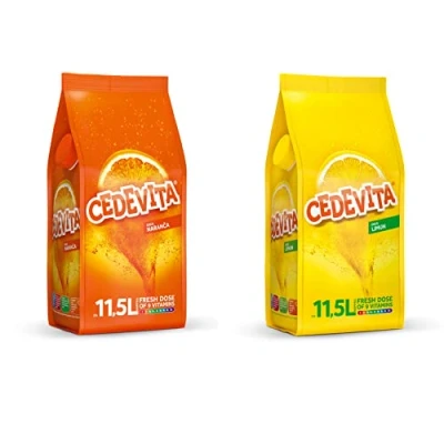 Image of Cedevita Lemon/Cedevita Orange Instant Vitamin Drink Mix 2 x 1 kg, Makes 26 L Juice Alcohol Free