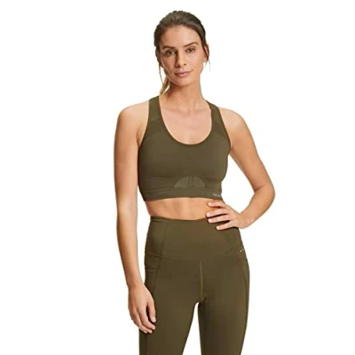Image of FALKE Women&#039;s Madison Low Support W SB Breathable For Impact Activities 1 Piece Sports Bra, Green (Herb 7754), XS