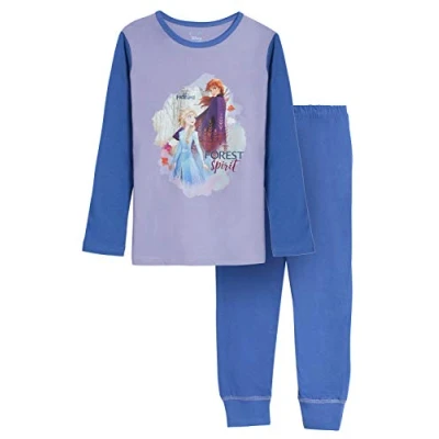 Image of Disney Girls Frozen 2 Pyjamas Forest Spirit Lilac 9 10 Years