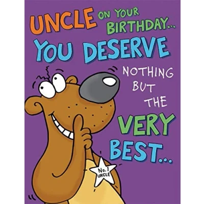 Image of Piccadilly Greetings Humour Birthday Card Uncle 8 x 6 inches