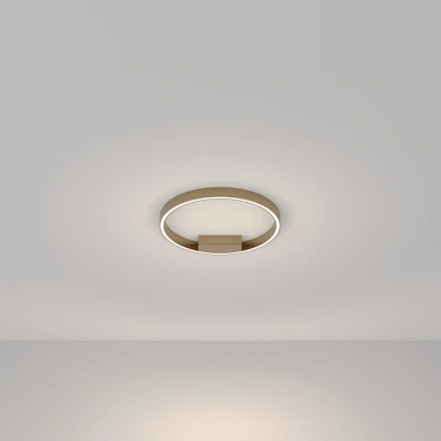Image of Maytoni Rim Modern Integrated LED Semi Flush Light Brass, 40cm, 4000K