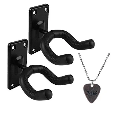 Image of KingPoint Guitar Wall Mount Hanger, Hook Stand,Guitar Display Hanger Accessories and Pick Necklacefor Acoustic Electric Bass Ukulele Holder