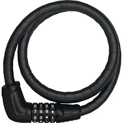 Image of ABUS armoured cable lock steel O Flex Tresorflex 6615C combination made of with armour sleeves security level 5 120 cm, black